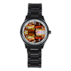 Fractal Tiles Stainless Steel Round Watch