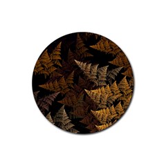 Fractal Fern Rubber Round Coaster (4 Pack)  by Simbadda