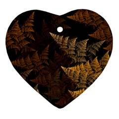 Fractal Fern Heart Ornament (Two Sides)