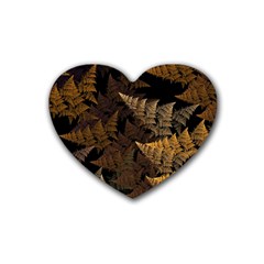 Fractal Fern Rubber Coaster (heart)  by Simbadda