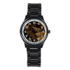 Fractal Fern Stainless Steel Round Watch