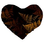 Fractal Fern Large 19  Premium Flano Heart Shape Cushions Front