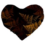 Fractal Fern Large 19  Premium Flano Heart Shape Cushions Back