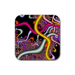 Fractal Roots Rubber Coaster (square)  by Simbadda