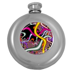 Fractal Roots Round Hip Flask (5 Oz) by Simbadda