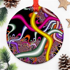 Fractal Roots Round Ornament (two Sides) by Simbadda