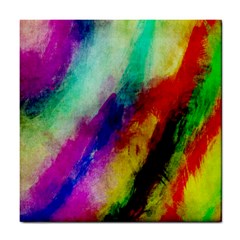 Abstract Colorful Paint Splats Tile Coasters by Simbadda