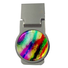 Abstract Colorful Paint Splats Money Clips (round)  by Simbadda