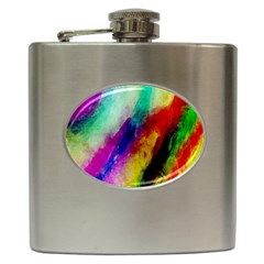 Abstract Colorful Paint Splats Hip Flask (6 Oz) by Simbadda