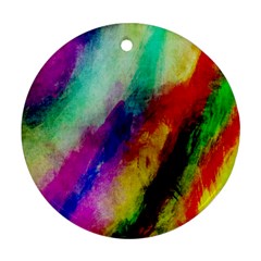 Abstract Colorful Paint Splats Round Ornament (two Sides) by Simbadda