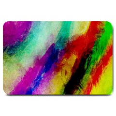 Abstract Colorful Paint Splats Large Doormat  by Simbadda