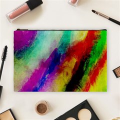 Abstract Colorful Paint Splats Cosmetic Bag (large)  by Simbadda