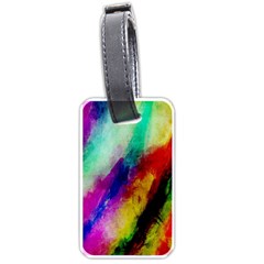 Abstract Colorful Paint Splats Luggage Tags (one Side)  by Simbadda