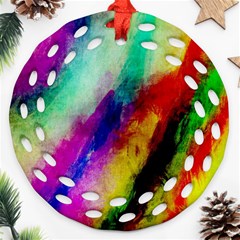 Abstract Colorful Paint Splats Ornament (round Filigree) by Simbadda