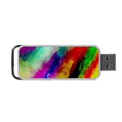 Abstract Colorful Paint Splats Portable Usb Flash (one Side) by Simbadda