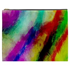 Abstract Colorful Paint Splats Cosmetic Bag (xxxl)  by Simbadda