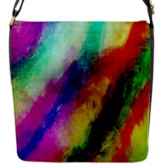 Abstract Colorful Paint Splats Flap Messenger Bag (s) by Simbadda