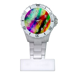 Abstract Colorful Paint Splats Plastic Nurses Watch by Simbadda