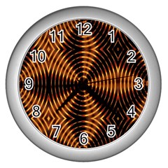 Fractal Patterns Wall Clocks (silver)  by Simbadda