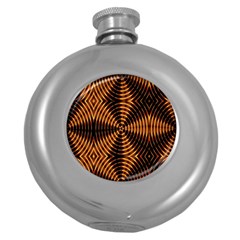 Fractal Patterns Round Hip Flask (5 Oz) by Simbadda