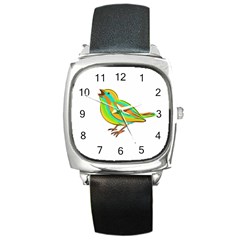 Bird Square Metal Watch by Valentinaart