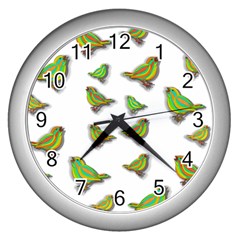 Birds Wall Clocks (silver)  by Valentinaart