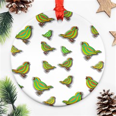 Birds Round Ornament (two Sides) by Valentinaart