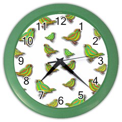 Birds Color Wall Clocks by Valentinaart