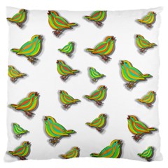 Birds Large Flano Cushion Case (two Sides) by Valentinaart