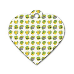 St Patrick s Day Background Symbols Dog Tag Heart (one Side) by Simbadda