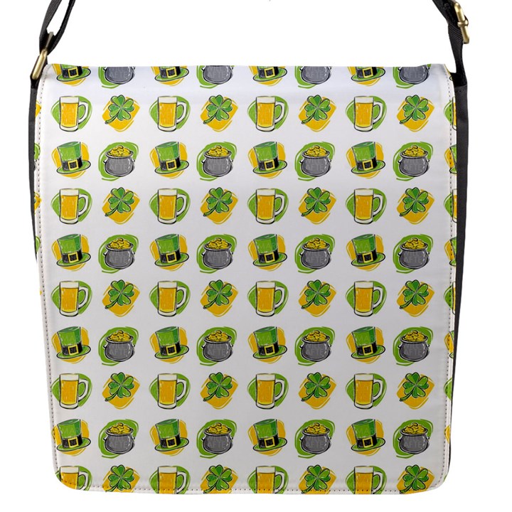 St Patrick S Day Background Symbols Flap Messenger Bag (S)