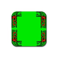 Decorative Corners Rubber Coaster (square)  by Simbadda