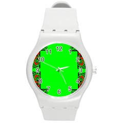 Decorative Corners Round Plastic Sport Watch (m) by Simbadda