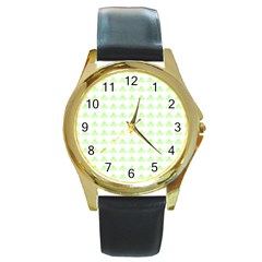 Shamrock Irish St Patrick S Day Round Gold Metal Watch by Simbadda