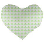 Shamrock Irish St Patrick S Day Large 19  Premium Heart Shape Cushions Front