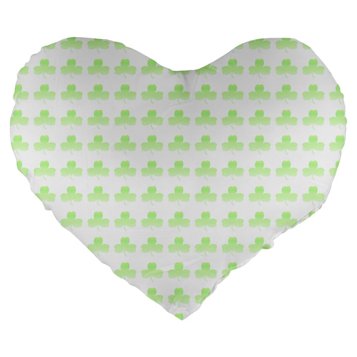 Shamrock Irish St Patrick S Day Large 19  Premium Heart Shape Cushions