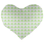 Shamrock Irish St Patrick S Day Large 19  Premium Heart Shape Cushions Back