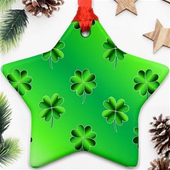 Shamrock Green Pattern Design Ornament (star) by Simbadda