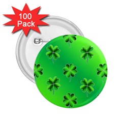 Shamrock Green Pattern Design 2 25  Buttons (100 Pack)  by Simbadda