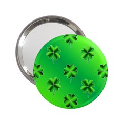 Shamrock Green Pattern Design 2 25  Handbag Mirrors by Simbadda