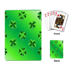 Shamrock Green Pattern Design Playing Card by Simbadda