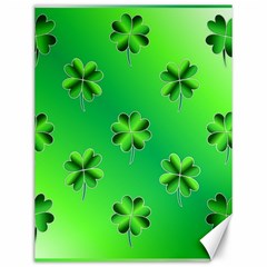 Shamrock Green Pattern Design Canvas 12  X 16   by Simbadda