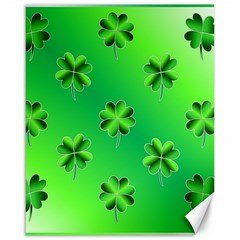 Shamrock Green Pattern Design Canvas 16  X 20   by Simbadda