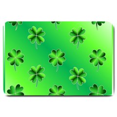 Shamrock Green Pattern Design Large Doormat  by Simbadda