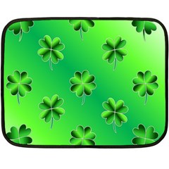 Shamrock Green Pattern Design Fleece Blanket (mini) by Simbadda