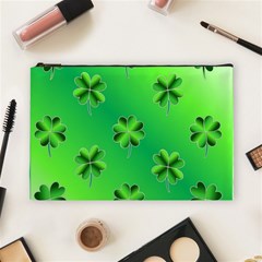 Shamrock Green Pattern Design Cosmetic Bag (large)  by Simbadda