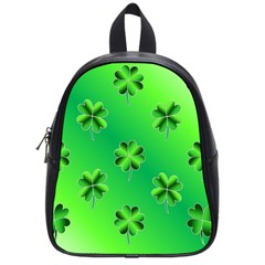 Shamrock Green Pattern Design School Bags (small)  by Simbadda