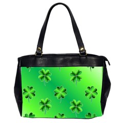 Shamrock Green Pattern Design Office Handbags (2 Sides)  by Simbadda