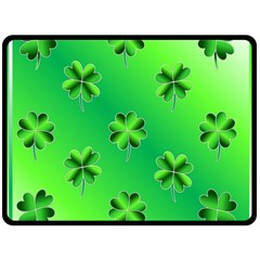 Shamrock Green Pattern Design Fleece Blanket (large)  by Simbadda