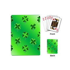 Shamrock Green Pattern Design Playing Cards (mini)  by Simbadda